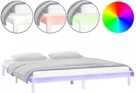 Lova Lovos rėmas su LED, baltas, 180x200cm, mediena, itin didelis