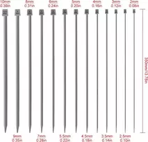 Powertool aliumininiai mezgimo virbalai 2 vnt./rinkinys 35 cm ilgio vieno galo mezgimo virbalų rinkinys (2 mm)