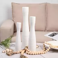 Keraminių vazų rinkinys 3 vnt. Baltos, matinės, modernios