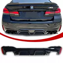 Bmw G30 galinis difuzorius, buferio apdailos spoileris cs look, juodas blizgus