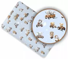 Ankras medvilninė paklodė su guma lovytei 120x60 raštai!