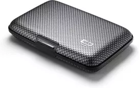 Ögon -designs- aliumininė kortelių dėklas, rfid apsauga nuo sukčiavimo ir demagnetizacijos, kompaktiška piniginė, modelis smart case stockholm v1, printed carbon effect taffeta, standartinis dydis, šiuolaikiškas
