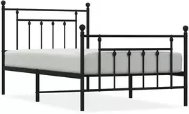 Lova Lovos rėmas su galvūgaliu/kojūgaliu, juodas, 100x190cm, metalas