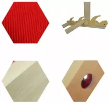 Wood OK 4x sulankstomas medinis gultas Woodok oranžinis audinys