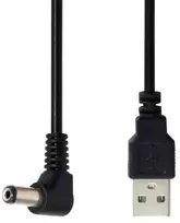 Usb į Dc 5.5x2.1mm 90° kampu įkrovimo laidas, 100cm