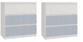Top E Shop 2x Topeshop Komoda su 3 stalčiais Malwa 70x75x40cm Arteso Mėlyna spalvos, mėlyna