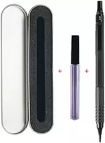 0.3 0.5 0.7 2.0 mm automatiniai pieštukai meniniam piešimui žemas svorio centras suspaudimo spyruoklė metalinis mechaninis pieštukas su dovanų dėžute (1 juoda 2.0 dovanų dėžutė)