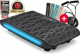 Sportstech 4d vibracinė platforma namams, vp400 ir svibe, vokiškos kokybės prekės ženklas, išmanusis led, treniruočių juostos ir virvės