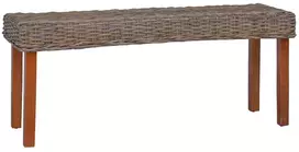 Suoliukas, 110cm, natūralus Kubu ratanas ir raudonmedžio masyvas