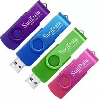 Sundata 16Gb Usb atmintinė 4 vienetai Usb 2.0 atmintinė sukama metalinė (4 mišrios spalvos: mėlyna, žalia, violetinė, rožinė)