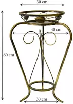 Metalinis stovas 1 gėlių vazonui, metalinis stovas gėlėms, 60 cm