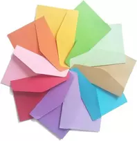 Blugul mini vokų rinkinys, 50 vnt., 115 x 82 mm, vokai dovanų kortelėms, vakarėlių kvietimams, vestuvėms, gimtadieniui, dovanoms, sveikinimo atvirukams, violetiniai