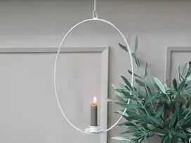 Chic Antique žvakidžių vainikas pakabinimui Shabby Chic stiliaus vainikas smailėjančioms žvakėms Metalas A 30 cm arba 36 cm (a 36 x 32 cm 71512-01)