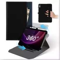 Mama Mouth dėklas, skirtas Lenovo Tab P11 2nd Gen 11.5 colių 2023, 360° pasukamas nuimamas stovas, odinis planšetinio kompiuterio dėklas su rašiklio laikikliu, smūgiams atsparus automobilinis miego/pabudimo atverčiamas apsauginis dėklas su krepšiu, juodas
