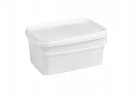 Plastbox baltas stačiakampis kibiras 2,5 l su dangteliu, skirtas maistui