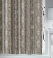 Spirella Roman Wood dušo užuolaida, atspari pelėsiui - antibakterinė, skalbiama, vandeniui atspari, poliesteris, 240 x 180 cm, ruda