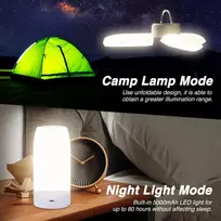Owwasd Led kempingo lempa, kempingo žibintas, Usb įkraunamas su 5000 Mah, 96 Led, pritemdoma kempingo lemputė, palapinės lempa elektros energijos tiekimo nutraukimams, žygiams, avarinei situacijai, lauke ir t. t. (style 1)