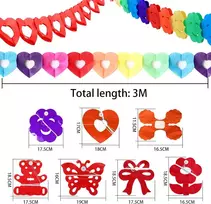 Connection spalvinga girlianda popierinė dekoracija 7 dalys keturlapių dobilų girliandų vakarėlio dekoracijų rinkinys popierinės girliandos spalvingos pakabinamos vakarėlio girliandos vestuvėms karnavalui gimtadienio girlianda