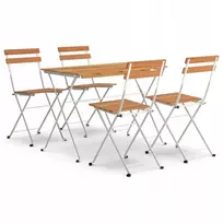Lauko baldų komplektas Akacijos medienos bistro baldų komplektas, 4 kėdės, 1 staliukas, 100x54x71