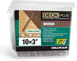Deck Plus medvaržčiai rudi išoriniai varžtai 3" x #10 5lb