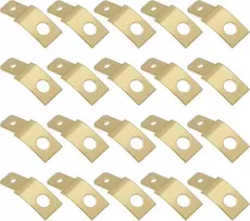 50 vnt. M4 žalvariniai jungtys, 6.3 mm, kampuotos