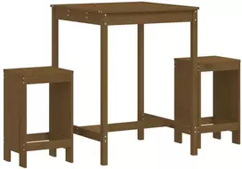 Lauko baldų komplektas Sodo baro baldų komplektas, 3 dalių, medaus rudas, pušis