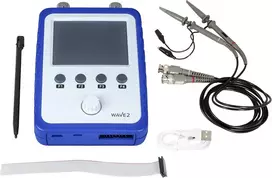 Jyetech Wave2 2 kanalų nešiojamas skaitmeninis atminties osciloskopas ir Dds funkcijos generatorius - paruoštas surinktas ir išbandytas Dso 15801 osciloskopas su baterija, didelis 2,4 colio spalvotas jutiklinis ekranas ir 2 Bnc