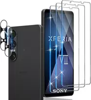 Xunzii Ekrano apsauga, skirta Sony Xperia 1 Vii 5g, grūdintas stiklas su kameros apsauga [3+2 vienetai], 0,33 mm itin skaidri plėvelė, 9h kietumo ekrano apsauga, apsauginis stiklas nuo įbrėžimų