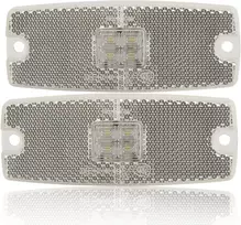 2 x Balti Led Posūkių Žibintai Priekiniai 10-30v Vandeniui Atsparūs