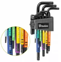 Torx šešiakampių raktų komplektas T10-t50 su skyle, ilgas, 9 dalių rinkinys