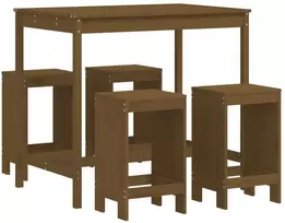 Lauko baldų komplektas Sodo baro baldų komplektas, 5 dalių, medaus rudas, pušis