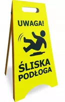Įspėjamasis ženklas Stendas Atsargiai Slidžios Grindys Sulankstomas Lengvas Uv spausdinimas