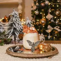 Aruva Ceramics Alipis angelo ornamentai, angelo torto viršūnė, kupidono angelo figūrėlės, miniatiūrinės fėjų figūrėlės, mažos angelo statulėlės, san arcangel statula, sargo angelo statula, šv. statula, fėjų sodo reikmenys, auksinis žalvaris