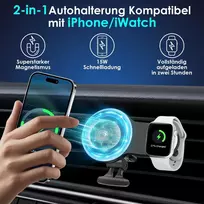 2-in-1 įkroviklis, automobilinis laikiklis, belaidis mobiliojo telefono laikiklis, automobilinis magnetas, 15w greitas belaidis automobilinis įkroviklis mobiliojo telefono laikiklis, automobilinė įkrovimo stotelė, greitas įkroviklis, skirtas iphone 16/15/