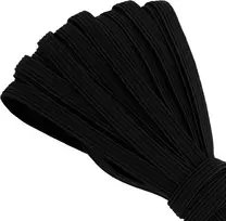 Aerzetix - C67792 - plokščias elastinis tvarstis 9.5 metrai - plotis 8 mm - spalva juoda - poliesteris