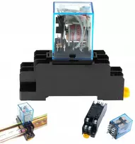 Relė kontaktorius 230v Ac 1x10a 2x5a su pagrindu
