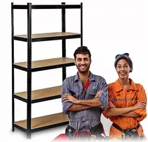 Metalinė garažo lentyna 205x120x45 cm, 875kg, 5 lentynos, Mdf
