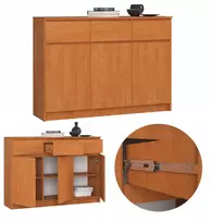 Akord Komoda svetainei 140 cm 3 durys 3 stalčiai moderni talpi alksnio