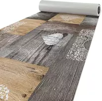 Anro virtuvinis kilimėlis bėgikas virtuvės bėgimo takelis grindų bėgimo takelis medžio rudos spalvos širdies meilės plaunamas 200 x 50 cm