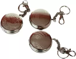 J. Pack of 3 kišeninių peleninių apvalios nešiojamos paplūdimio peleninės mažos peleninės atsparios kvapams metalinės gali būti naudojamos kaip tablečių dėžutė su cigarečių padėklu