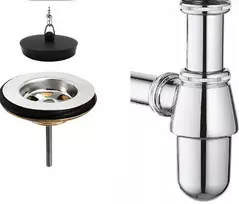 Tycner chromuotas metalinis butelinis praustuvo sifonas