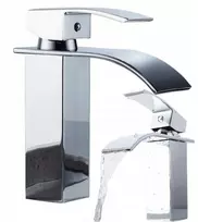 Focus Sanitar Aqua chromuotas žemas praustuvo maišytuvas praustuvei krioklys