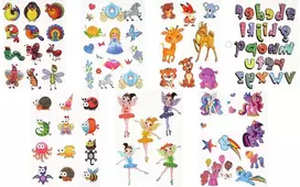 Generic 7 lapai laikinos vaikų tatuiruotės gyvūnų tatuiruotės fėjų tatuiruotės princesių tatuiruotės vienaragio tatuiruotės su blizgučiais 7