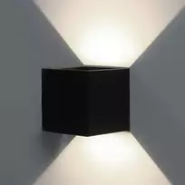 Lightworld24 modernus juodas aukštyn ir žemyn nukreiptas lauko sieninis šviestuvas, 12 W sieninis šviestuvas, Ip65 atsparus vandeniui aliuminio korpusas svetainei miegamajam naktinė lemputė, šilta balta, 4 vnt.
