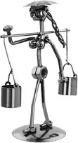 Kūrybinė geležies meno ferma dizaino ornamentas nešantis vandens kastuvą žemės ūkis riešutai metalinė statula skulptūra rankų darbo moderni namų biuro ūkio dekoracija žmogus vaikas (q703)