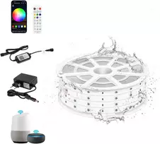 Tendist Wifi Rgb Led juosta, atspari vandeniui, Ip67 Led juosta lauke, 24 V Led juosta lauke, muzikos sinchronizavimas, suderinama su Alexa, Led juosta lauke, skirta lauko apšvietimui, pavėsinei, pergolei (rgb, 15 m Wifi)