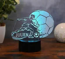 Optechvisual futbolo lempa su pasirinktu vardu - naktinė lemputė berniukams su norimu vardu, pritemdoma, valdoma lietimu, dovanos idėja vaikams, futbolininkams, vaikų kambariui, futbolo dekoracija, skaitymui