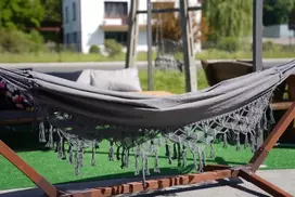 Boho Brazilijos sodo hamako uždangalas, pilka majorca