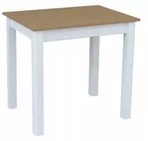 Valgomojo virtuvės stalas staliukas 100x60 baltas + šviesus ąžuolas spalvos