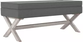 Daiktadėžė-taburetė, tamsiai pilka, 110x45x49cm, audinys